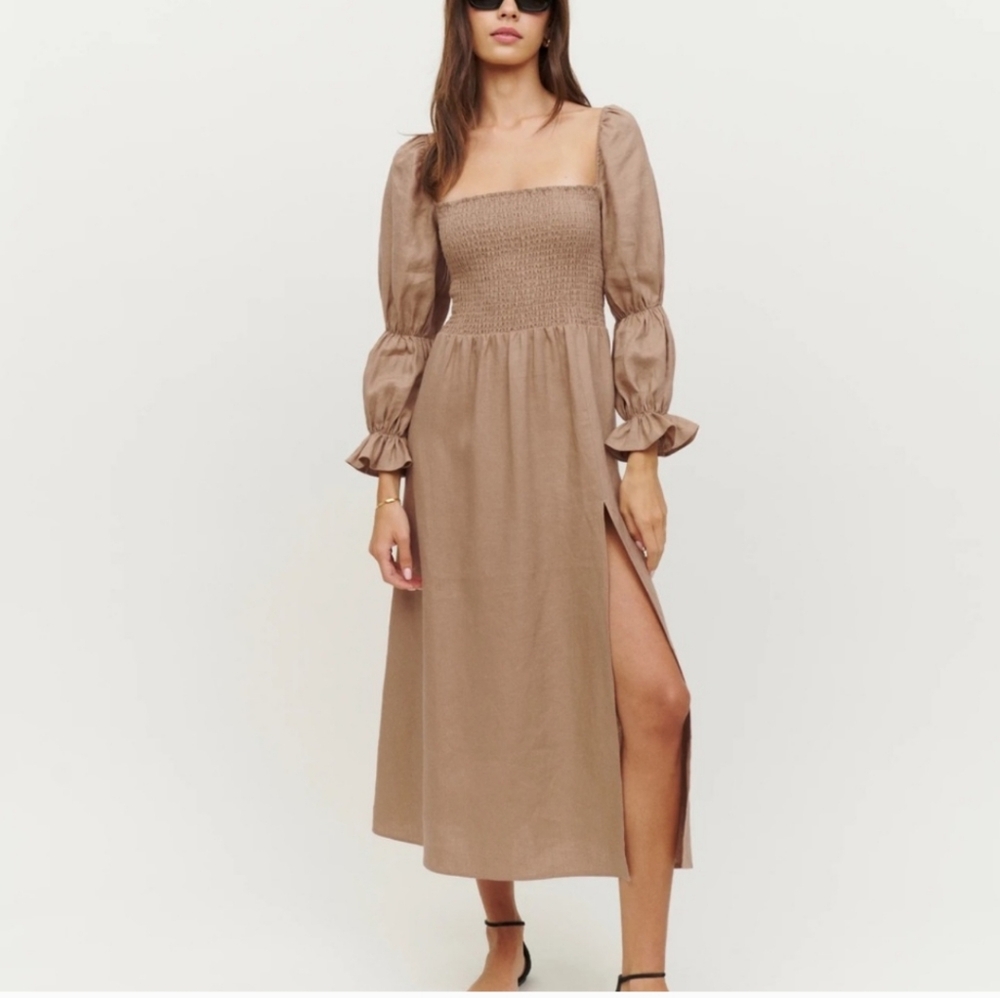 Reformation Hyland Dress In Khaki